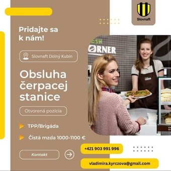 Pracovná ponuka Slovnaft (aj brigáda)