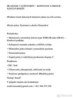 Hľadáme skúsených lešenarov
