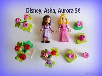 X13 Lego® Originál figúrky Disney, Asha, Aurora (nové)