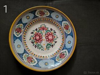 Retro remeselné keramické taniere - znížená cena