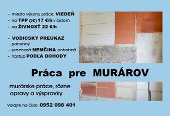 práca pre MURÁROV vo Viedni
