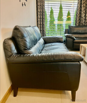 2x gauč a kreslo - KOŽA