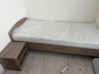 Postel bez roštu a matrace rozměr 90x200cm se skrinkou