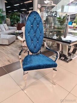 Dizajnova stolicka - modry zamat