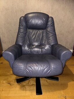 Luxusné kožené kreslo – veľmi dobrý stav