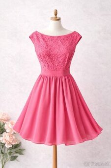 Elegantné ružové šaty s čipkovým topom