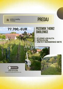 NA PREDAJ: zaujímavý pozemok 740m2 - Smolenice