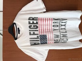 TOMMY HILFIGER originál biele pánske tricko L/XL