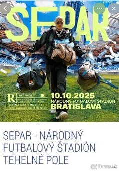 Listky na sedenie separ koncert tehelne pole