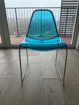 Modré priesvitné stoličky 6ks