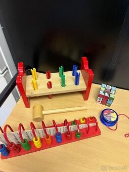 Drevené zatĺkatko, počítadlo, vianočná kocka, jojo