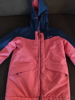 Dievčenská ružovo modrá lyžiarska bunda