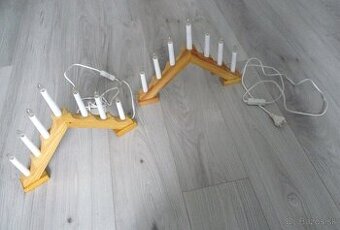 dva plne funkčné vianočné drevené svietnik