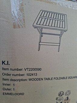 Skladací drevený stolik EMMELOORD