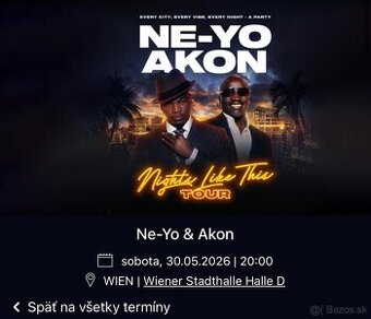 Predam listky AKON