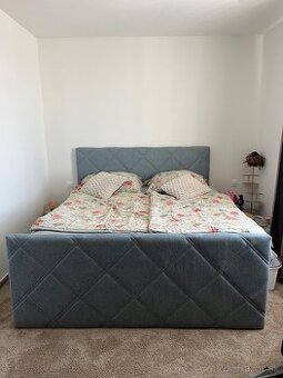 POSTEL Boxspringová šedomodrá