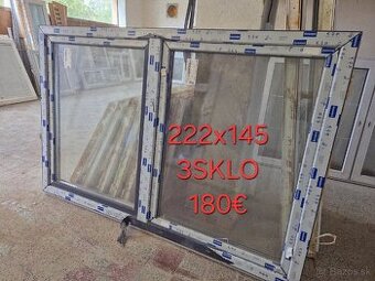 Plastové okno NOVÉ 3SKLO 222x145