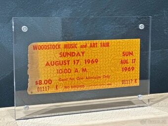 Originálna vstupenka Woodstock 1969–záverečný deň festivalu