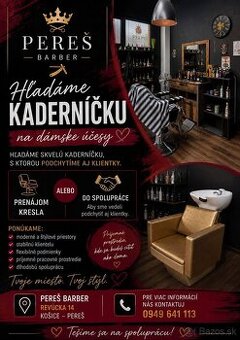 💇‍♀️ HĽADÁME KADERNÍČKU NA DÁMSKE ÚČESY ✨