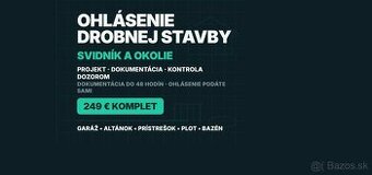 Ohlásenie drobnej stavby Svidník 249 €