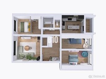 Na predaj 4-izbový byt, 80 m² + loggia, pivnica - centrum Pú