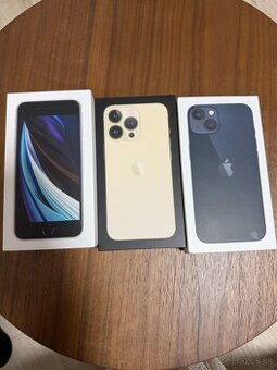 Predám iPhone 13 Pro, iPhone 13 a iPhone SE (výborný stav)