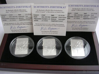 3 x 1oz Ag 999 mince sada zimná olympiáda Soči 2014