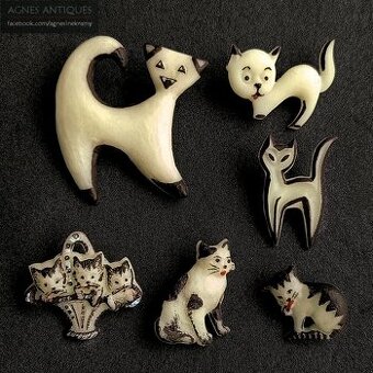 Fosforová/fosforeskujúca brošňa - mačka. Svieti v tme