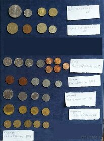 Zbierka svetových mincí - rôzne Argentína, Kuba, Brasil