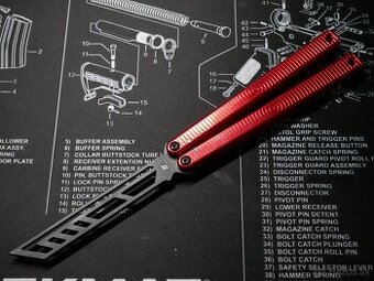 kvalitný tréningový nôž motýlik Balisong Armed Shark Kraken