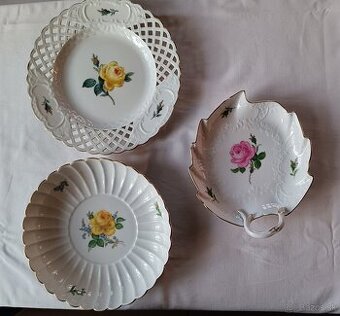 Míšeň, Meissen - malované porcelánové talíře