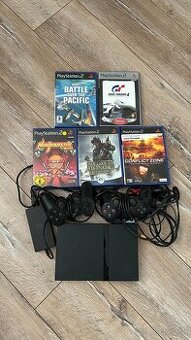 Sony PS2 so 6 hrami, 2 ovládačmi