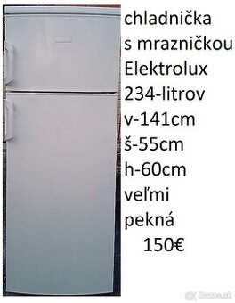 predám chladničku s mrazničkou Elektrolux