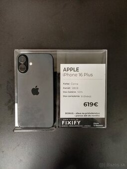 Apple iPhone 16 Plus 128GB Čierna
