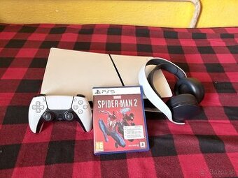 PS5 Slim + PS sluchadka a hra