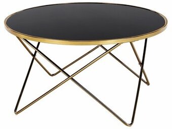 Konferenčný stolík Rosalo - zlatá / čierna