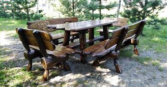 Záhradný nábytok. Masívny nábytok. Drevený nábytok. Dubový