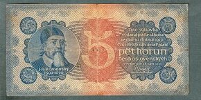 Staré bankovky 5 korun 1921 - 1