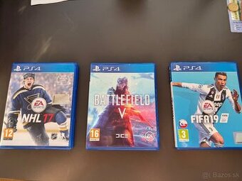 Hry na PS4 (FIFA 19, Battlefield 5)
