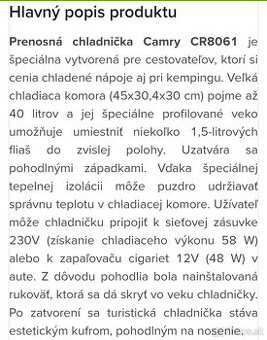 Prenosná chladnička