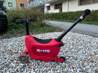 Odrážadlo/kolobežka Micro Mini2go Deluxe Plus – červené