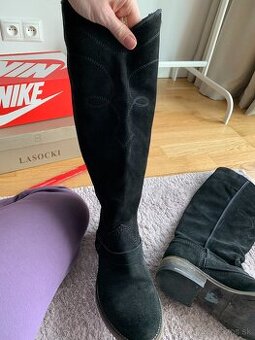 čierne cowboyské čižmy TOMMY HILFIGER