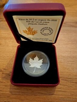 minca 2020 $20 Fine Silver Rhodium-Plated Incuse 1-oz Silver