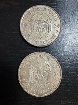 Predam Germany - Third Reich 5 Reichsmark KM# 83 1934 A, E s