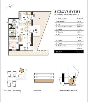 AVENUE | predaj moderný 3 izbový byt s predzáhradkou, Staré 