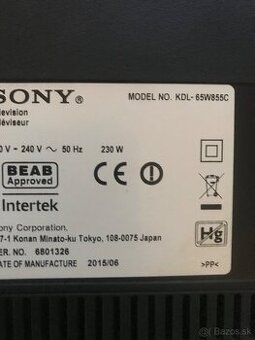 Predam Sony tv bravia KDL65W855C