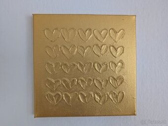 Obraz  zlaté srdiečka