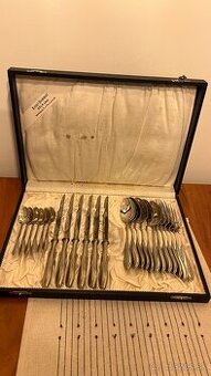 Starožitné striebrené príbory, sada príborov