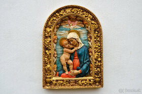 Reliéf panna Márie s Jezuletom a 10 Cherubínov, 27 cm