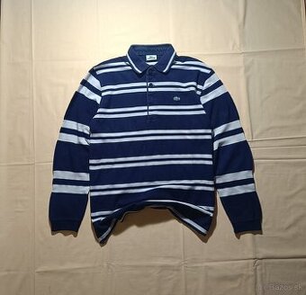 Lacoste polokošeľa s dlhým rukávom pásikavá vintage retro L